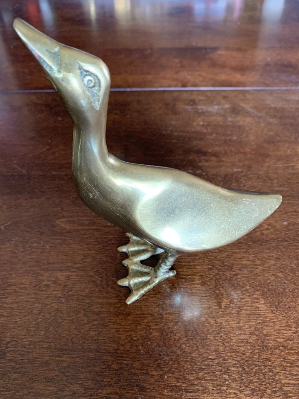 Vintage Brass STANDING DUCK GOOSE Bird Home Decor